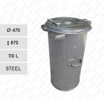 Hot dip galvanised steel dustbin 110 liter Utcai kuka